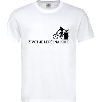 Pánské tričko Tričko Život je lepší na kole Druh: Dětské, Barva: Bílá, Velikost: 134-M