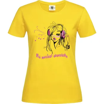 Dámské tričko Tričko My musical obsession Druh: Dámské, Barva: Žlutá, Velikost: L