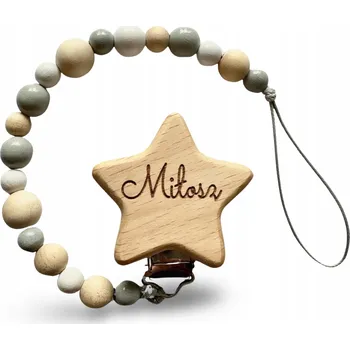 Obraz Dřevěný klip na dudlík se jménem - gravírované jméno