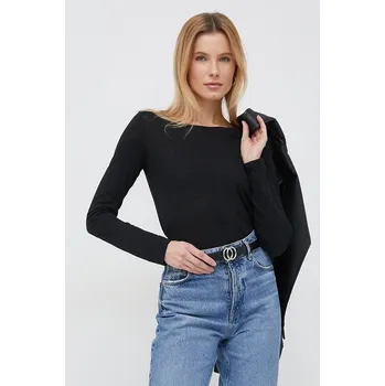 Pánské tričko Tričko s dlouhým rukávem Sisley černá barva 3TNHL119S.100.. 99X, vel. XS