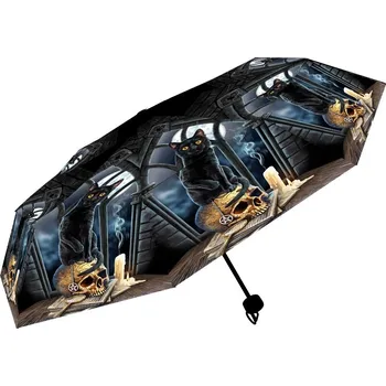 Deštník Deštník s kočkou a lebkou - skládací - design Lisa Parker