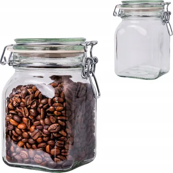 Sklenice 750 ml hermetická zavařovací sklenice se skleněným víčkem a klipem na kávu, čaj 0,75 l