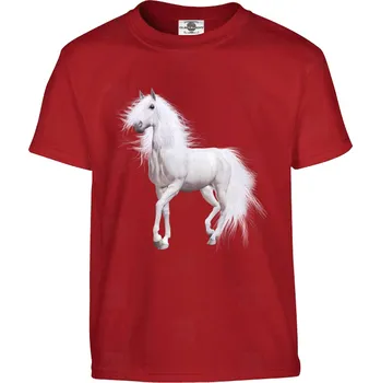 Tričko Bílý kůň Druh: Dětské, Barva: Červená, Velikost: 122-S