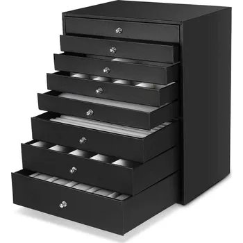 Šperkovnice Troli Moderní černá šperkovnice s 9 zásuvkami + 2 měsíce na vrácení zboží