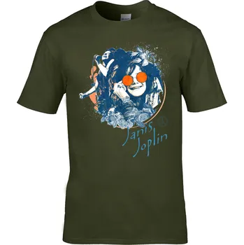 Pánské oblečení Tričko Janis Joplin Druh: Dětské, Barva: Khaki, Velikost: 158-XL