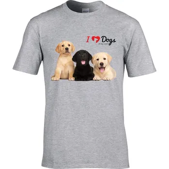 Pánské tričko Tričko I Love Dogs Druh: Dětské, Barva: Šedá, Velikost: 134-M