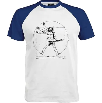Pánské tričko Tričko Vitruviánský muž s kytarou Druh: Pánské, Barva: Royal | Bílá, Velikost: XL