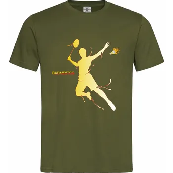 Pánské tričko Tričko Badminton Druh: Pánské, Barva: Khaki, Velikost: XL