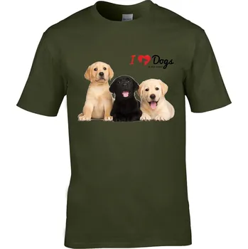 Pánské tričko Tričko I Love Dogs Druh: Dětské, Barva: Khaki, Velikost: 134-M