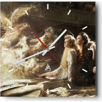 Hodiny Velké nástěnné hodiny 40x40 Abstrakce Skleněné tiché hodiny