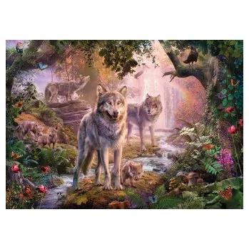 Rodina vlků v létě 1000 dílků