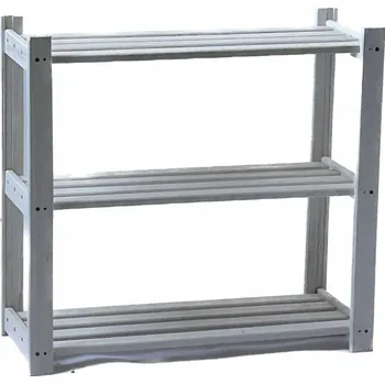 Dílenský regál Dřevěný regál do spíže, sklepa, garáže, kanceláře 59x62,8x26,5 cm, 3 police, bílý