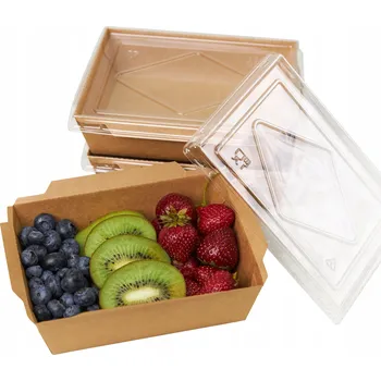 Jednorázové nádobí Na jedno použití obědové boxy s víkem Ecopicnic CG-1600-CL 1600 ml 200 ks