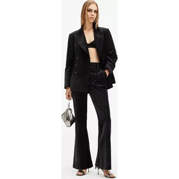 Dámské kalhoty Bavlněné kalhoty AllSaints SEVENH černá barva, zvony, high waist, W027QB 99X, vel. 40