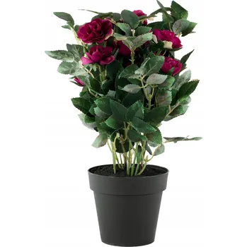 umělá květina UMĚLÉ RŮŽE v květináči FIALOVÉ, výška 30 cm