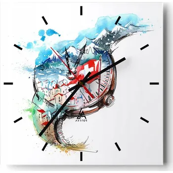 Hodiny Velké nástěnné hodiny 40x40 Abstrakce Skleněné tiché hodiny