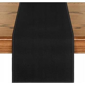 ubrus UBRUS BIEŻNIK NA STÓŁ DEKORATIVNÍ OZDOBNÝ ČERNÝ ELEGANTNÍ 40 x 140 cm