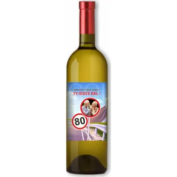 Gravírování Narozeninové BÍLÉ VÍNO s fotografií oslavence