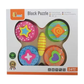 Dřevěná hračka Viga skládačka Motýlek 20 x 20 cm