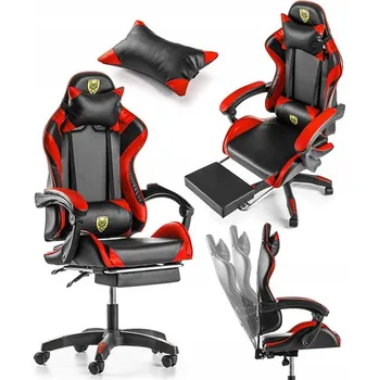 Herní židle Herní křeslo Gordon M2 ekokůže černo-červené