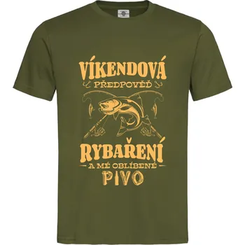 Pánská móda Tričko Víkendová předpověď Druh: Pánské, Barva: Khaki, Velikost: L