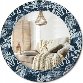 Zrcadlo Zrcadlo s potiskem do koupelny, kuchyně, předsíně, průměr 50 cm, Koláž York