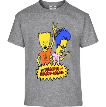 Pánské tričko Tričko Milvis And Bart-Head Druh: Dětské, Barva: Šedá, Velikost: 158-XL