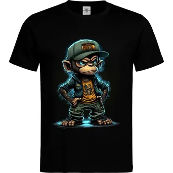 Pánské tričko Tričko Naštvaný opičák Druh: Pánské, Barva: Černá, Velikost: S