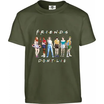 Pánské oblečení Tričko Stranger Things | Friends Dont Lie Druh: Dětské, Barva: Khaki, Velikost: 134-M