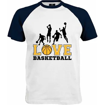 Pánské tričko Tričko Love basketball Druh: Pánské, Barva: Navy | Bílá, Velikost: M