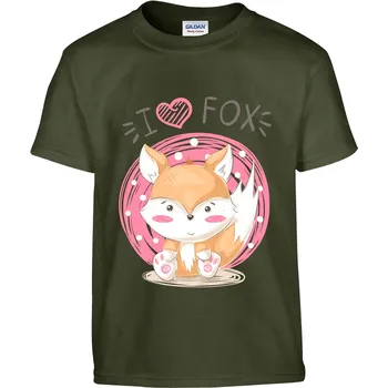 Pánské tričko Tričko I love Fox Druh: Dětské, Barva: Khaki, Velikost: 158-XL