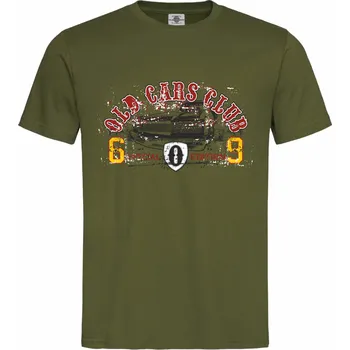 Pánské tričko Tričko Old cars club Druh: Pánské, Barva: Khaki, Velikost: XL