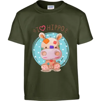 Pánské tričko Tričko I love Hipo Druh: Dětské, Barva: Khaki, Velikost: 134-M