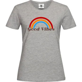 Dámské tričko Tričko Good Vibes Druh: Dámské, Barva: Šedá, Velikost: XL