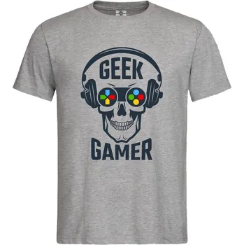 Pánské tričko Tričko Geek Gamer Druh: Pánské, Barva: Šedá, Velikost: L