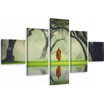 Obraz Vícedílný obraz Buddhismus Mnich Les Příroda 3D 200x120