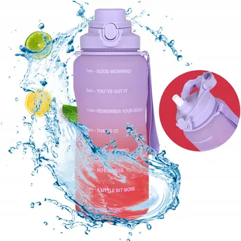 Láhev Ombre plastová lahev na pití s měrkou LÁHEV NA VODU tritan BPA Free 2,3 l