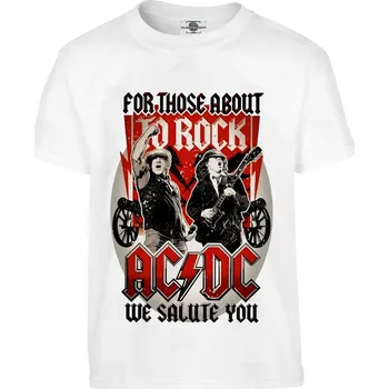 Ttričko AC/DC | For those about to rock We salute you Druh: Dětské, Barva: Bílá, Velikost: 110-XS