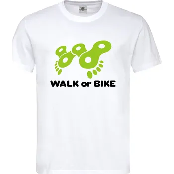 Pánské tričko Tričko Walk or Bike Druh: Pánské, Barva: Bílá, Velikost: L