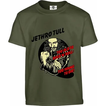 Pánské oblečení Tričko Jethro Tull | Too Old To Rock 'n Roll Druh: Dětské, Barva: Khaki, Velikost: 110-XS