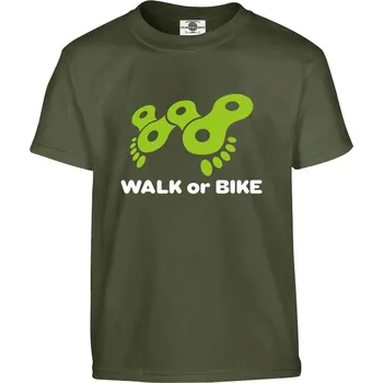 Pánské oblečení Tričko Walk or Bike Druh: Dětské, Barva: Khaki, Velikost: 134-M