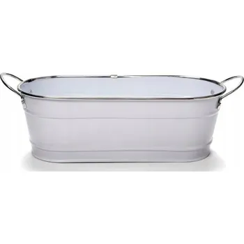 Květináč Obal Na Květináč 10,5 x 32,5 cm, bílý kov