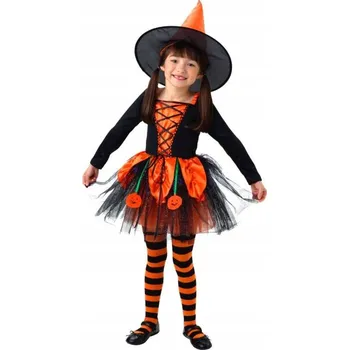 Karnevalový kostým Halloweenský Kostým dýňové čarodějnice pro děti 12 (2-128)