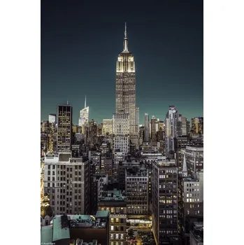 Obraz Plakát Empire State Building s panoramatem New Yorku bez rámu 20 x 30 cm