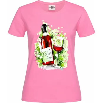 Dámské tričko Tričko Abstract wine Druh: Dámské, Barva: Růžová, Velikost: XL