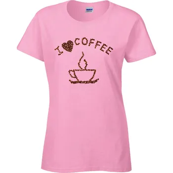 Dámské tričko Tričko I Love Coffee Druh: Dámské, Barva: Růžová, Velikost: L