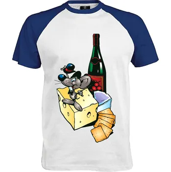 Pánské tričko Tričko Myšák s vínem Druh: Pánské, Barva: Royal | Bílá, Velikost: L