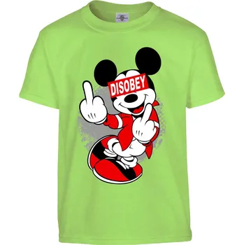 Pánské tričko Tričko Myšák Mickey | Disobey Druh: Dětské, Barva: Světle Zelená, Velikost: 122-S