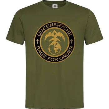 Pánské oblečení Tričko Queensryche | Rage for Order Druh: Dětské, Barva: Khaki, Velikost: XL