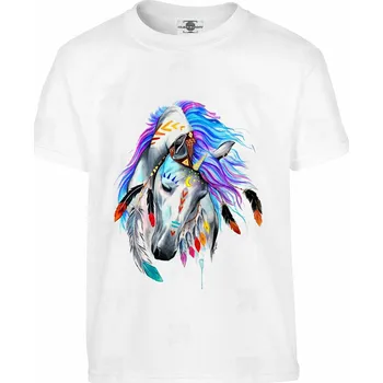 Pánské tričko Tričko Indiánský bělouš Druh: Dětské, Barva: Bílá, Velikost: 158-XL